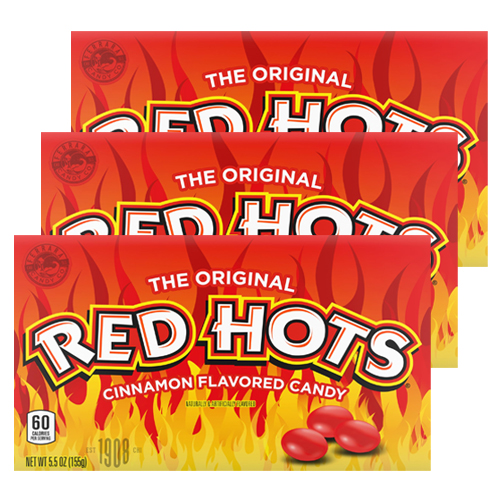 Red Hots Cinnamon Flavored Candy Theatre Box 3 stuks