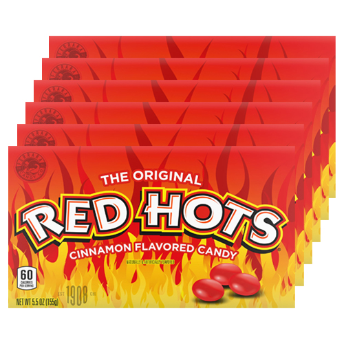 Red Hots - Cinnamon Flavored Candy Theatre Box - 6 stuks
