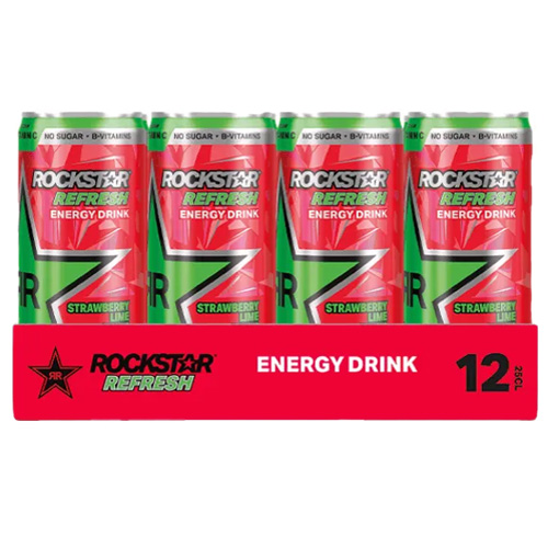 Rockstar Energy Drink Strawberry Lime No Sugar 12x 250ml