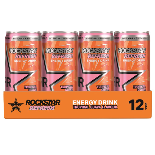 Rockstar Energy Drink Tropical Guava No Sugar 12x 250ml