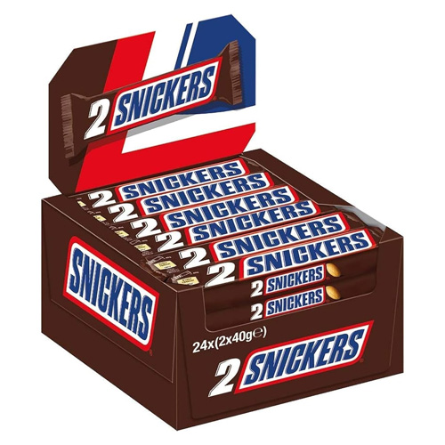 Snickers Chocoladereep 2 pack 24 Repen