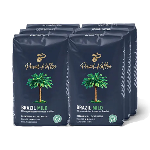 Tchibo Privat Kaffee Brazil Mild Bonen 6x 500g