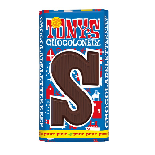 Tony&apos;s Chocolonely - Chocoladeletter reep Puur S - 180g