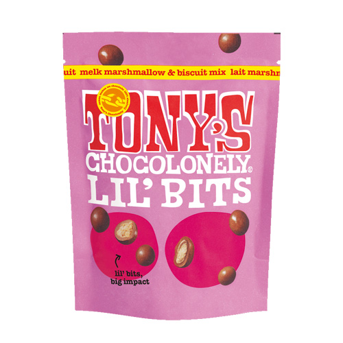 Tonyapos s Chocolonely LilBits Melk marshmallow biscuit mix 120g