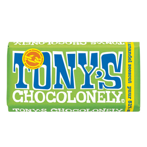 Tonyapos s Chocolonely Puur Amandel Zeezout 180g