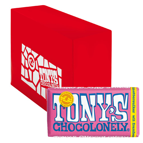Tonyapos s Chocolonely Wit framboos knettersuiker 15x 180g