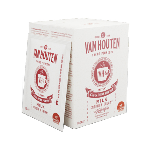 10x Van Houten ZACHT & ROMIG warme chocolademelk in handige zakjes.