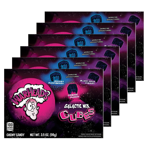 Warheads Galactic Mix Cubes Theater Box 6 stuks